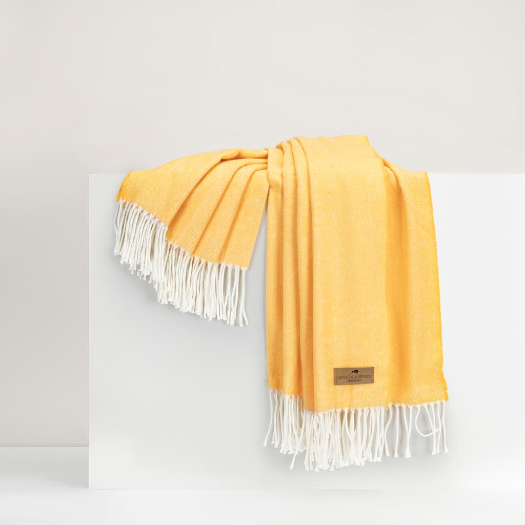 Lands Downunder Italian Herringbone Throw In Yellow