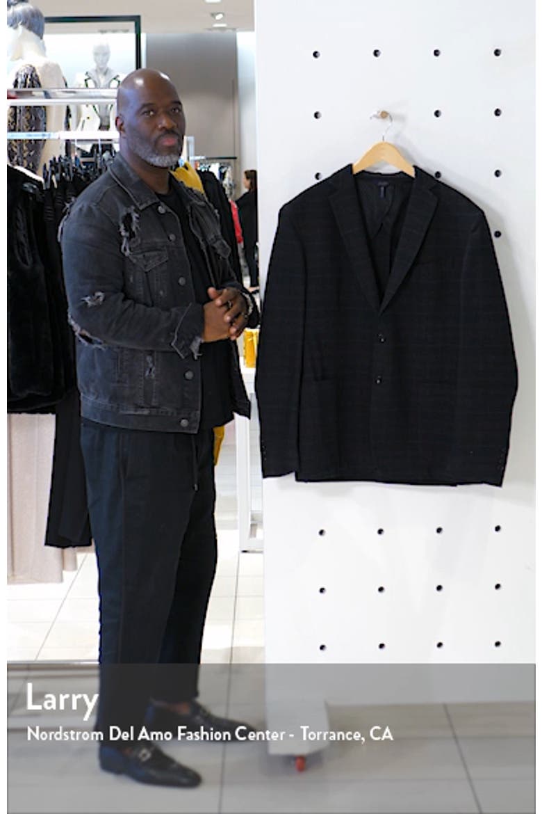 Slim Fit Plaid Knit Wool Blend Sport Coat video
