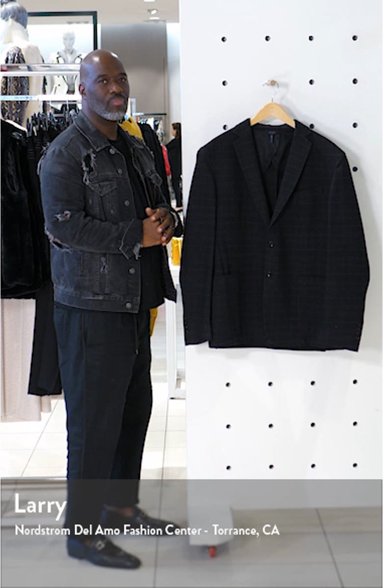 Slim Fit Plaid Knit Wool Blend Sport Coat, sales video thumbnail