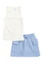 Kids' Ruched Ribbed Tank & Cargo Skort Set