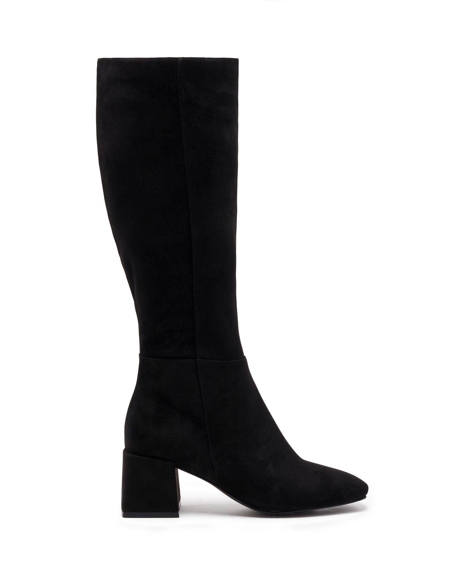 Wolf Block Heel Tall Boots, Alternate, color, Black Faux Suede