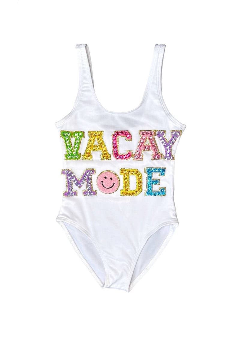 Lola + The Boys Crystal VACAY MODE Swimsuit, Main, color, 