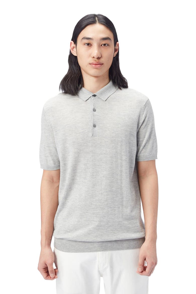 Cashmere Silk Polo Shirt, Alternate, color, vapor blue
