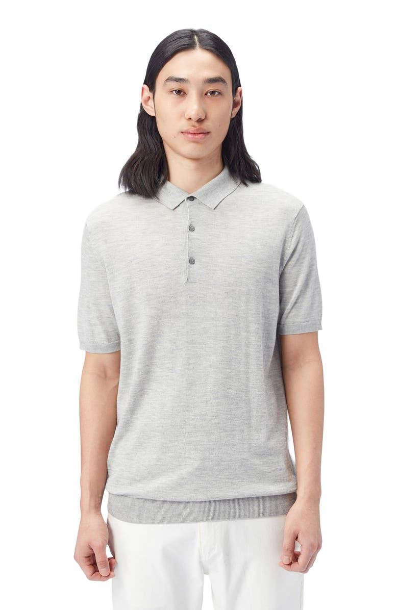 GOBI Mongolian Cashmere Cashmere Silk Polo Shirt, Alternate, color, Light Grey