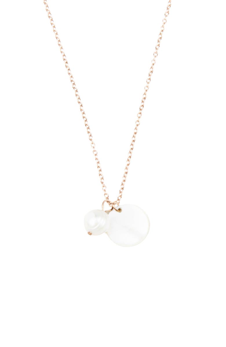 LIKHA Mother-of-Pearl Round & Pearl Pendant Necklace, Main, color, White