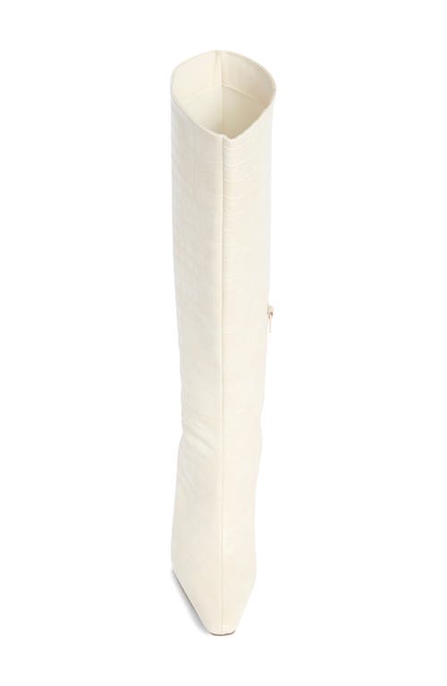 Coconuts By Matisse Robbie Croc Embossed Tall Boot In White