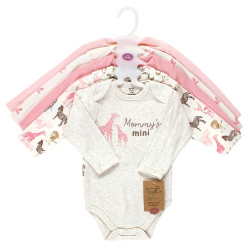 Touched By Nature Little Soft Organic Cotton Long-sleeve One-piece Essentials In Pink