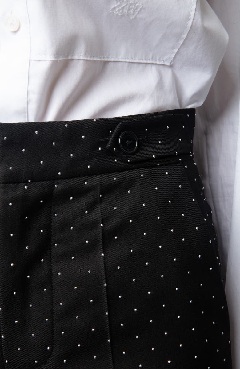 Zadig & Voltaire Panny Diamanté Straight Leg Pants, Alternate, color, Black