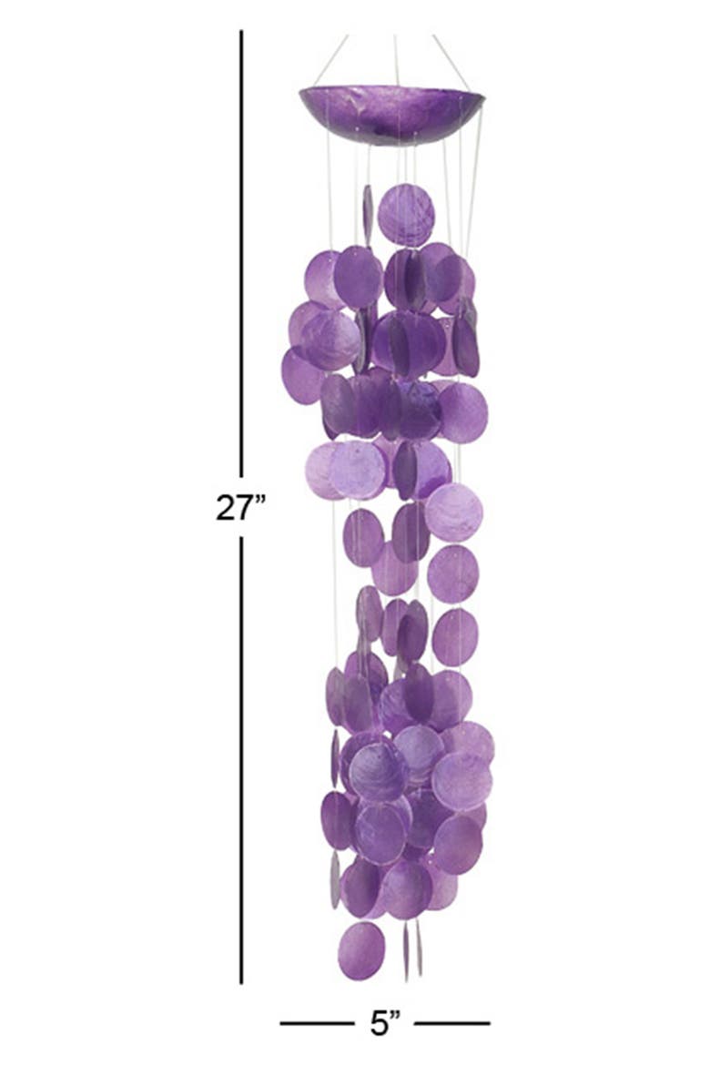 Purple Capiz Shell Waterfall Windchime, Alternate, color, PURPLE