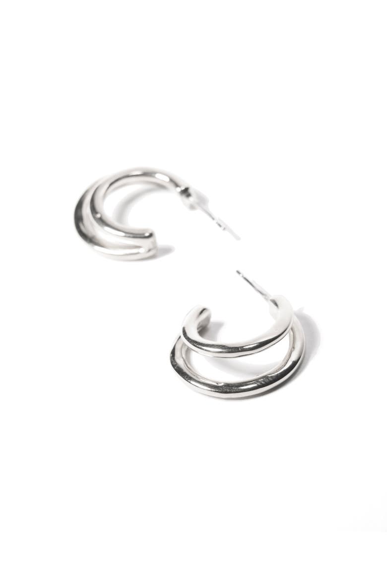 Deux Earrings, Alternate, color, Sterling Silver