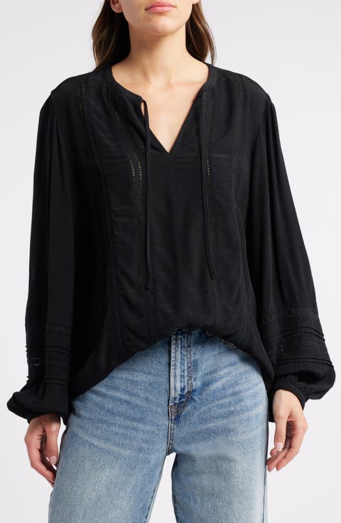 Lace Inset Pullover Top