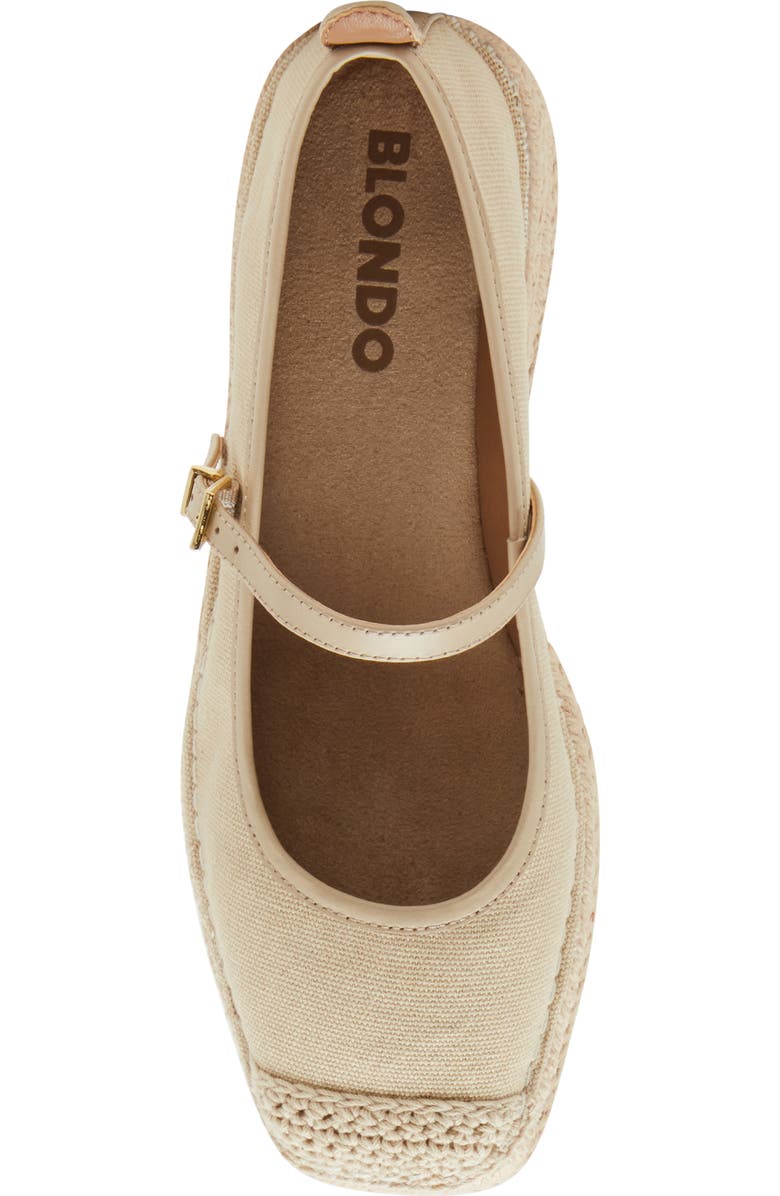 Blondo Hanah Waterproof Espadrille Mary Jane Flat, Alternate, color, Almond Fabric