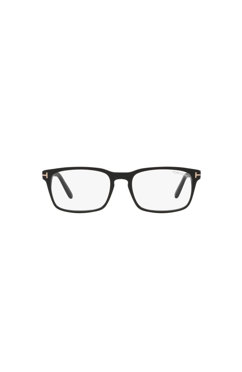 TOM FORD 54mm Rectangle optical glasses, Alternate, color, Black