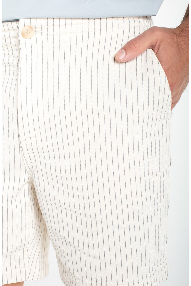 Stripe Cotton Button & Drawstring Shorts, Alternate, color, ECRU/ SLATE