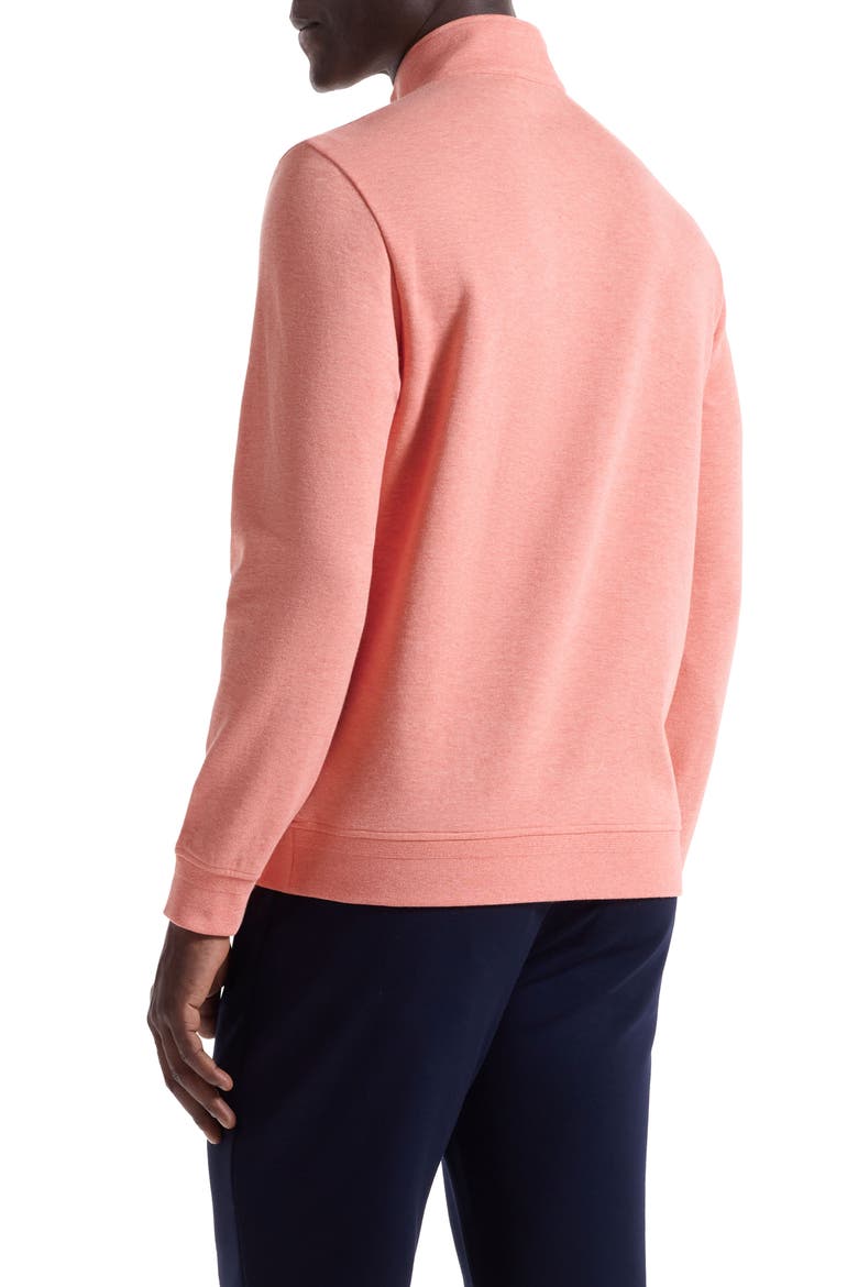 Chevron Quarter Zip Cotton Blend Pullover, Alternate, color, CORAL