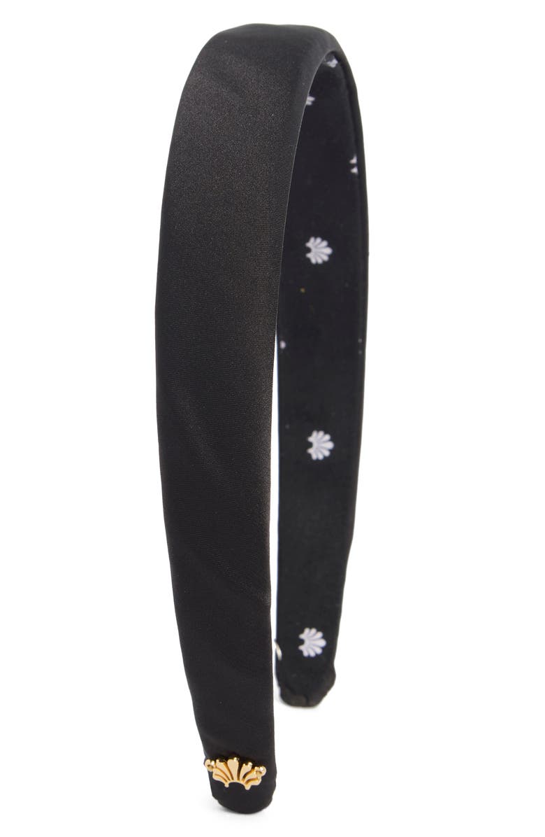 Lele Sadoughi Logo Headband, Main, color, Jet