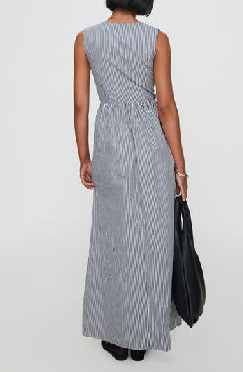 Pokey Stripe Sleeveless Cotton Maxi Dress