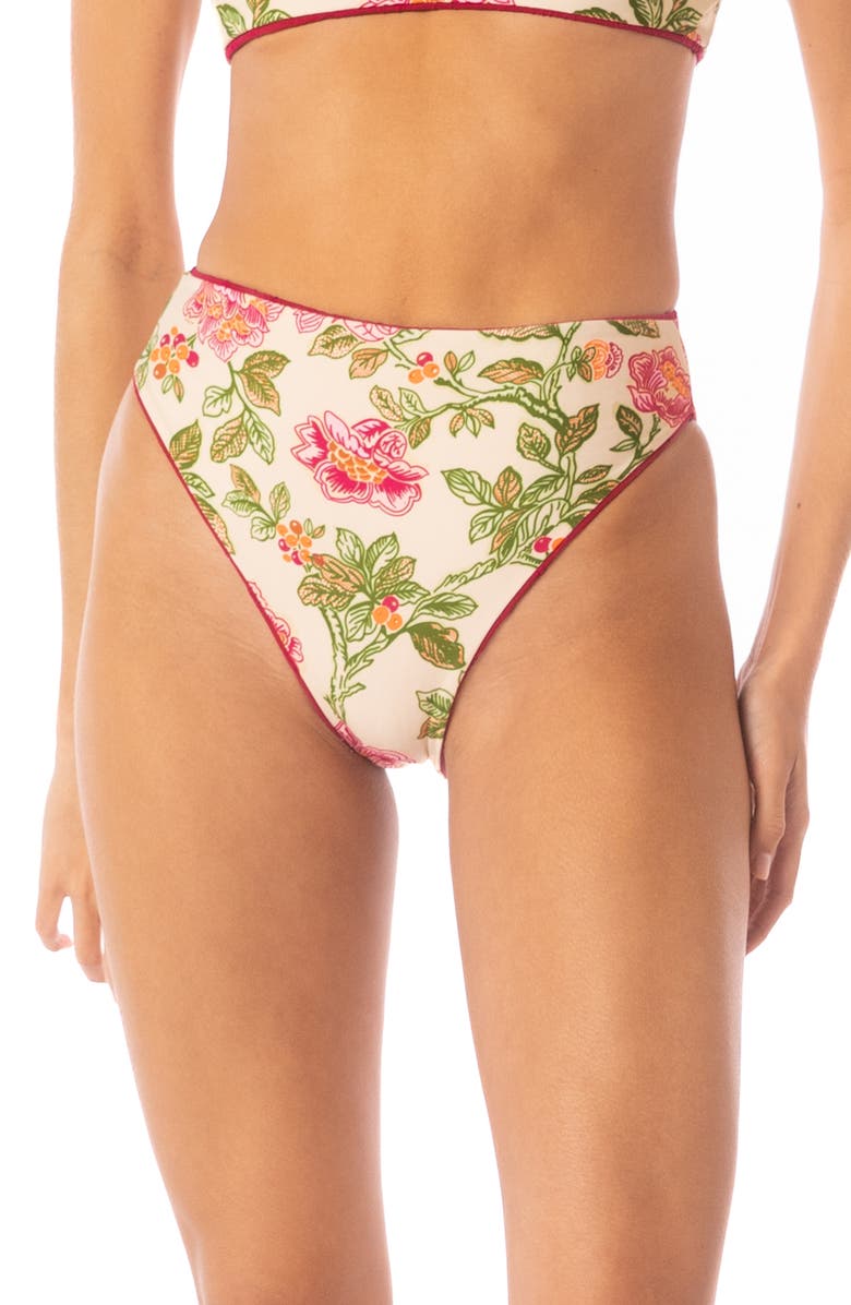 Maaji Sully High Waist Reversible Bikini Bottoms, Alternate, color, Pink