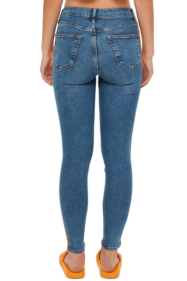 MOTO Jamie Side Stripe Jeans, Alternate, color, INDIGO