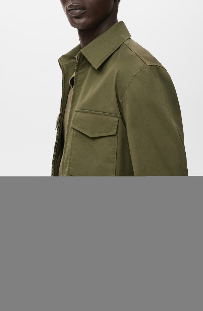 MANGO Cotton Blend Twill Zip Jacket, Alternate, color,