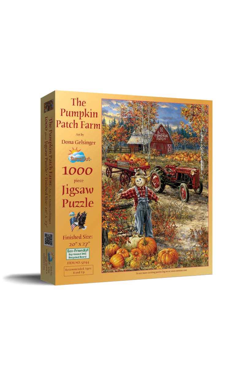 Sunsout The Pumpkin Patch Farm 1000 piece Jigsaw Puzzle for Adults, Main, color, Multicolor