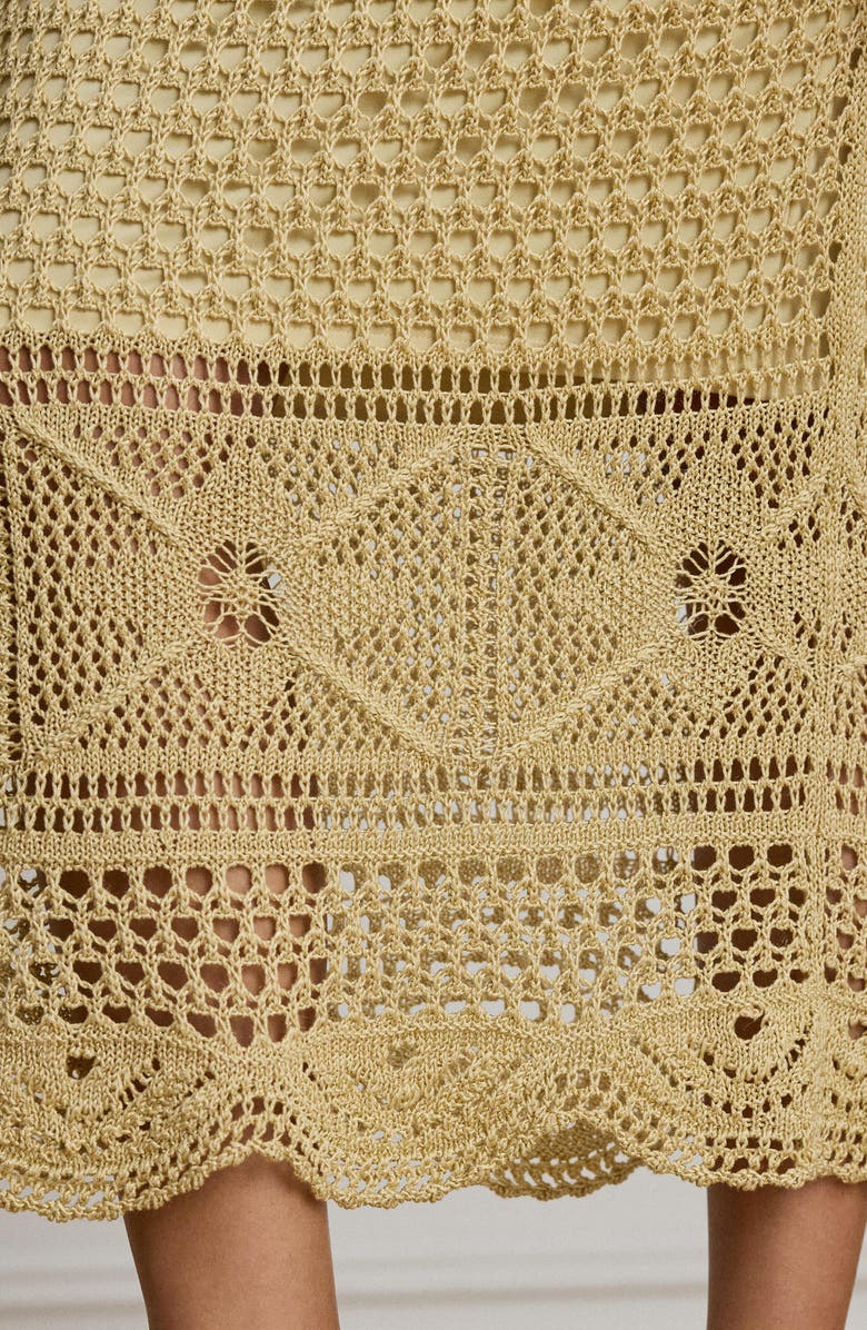 Lauren Ralph Lauren Astound Pointelle Knit Linen Blend Midi Skirt, Alternate, color, Canyon Sand Brown