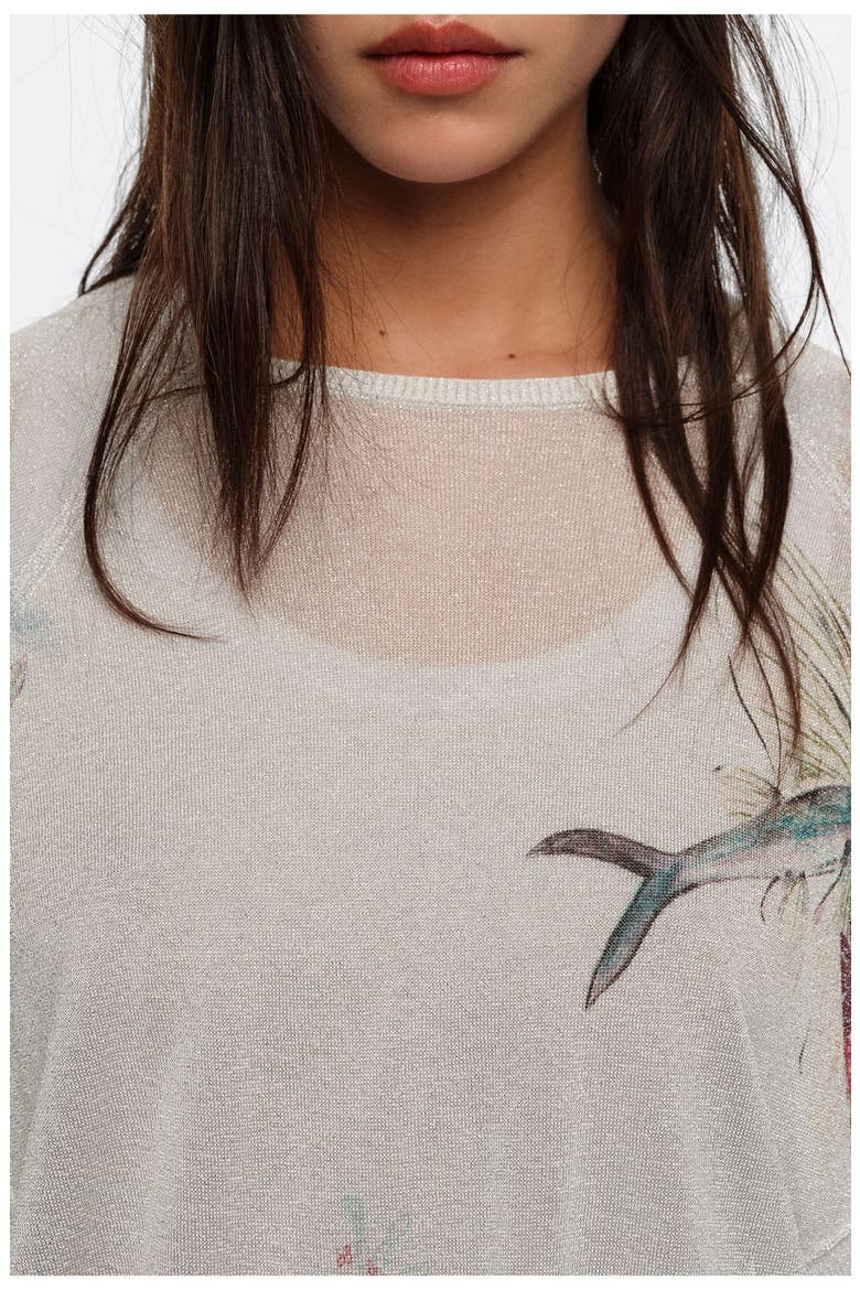 Lurex Batwing Sleeve Sweater, Alternate, color, SEABED OFF WHITE
