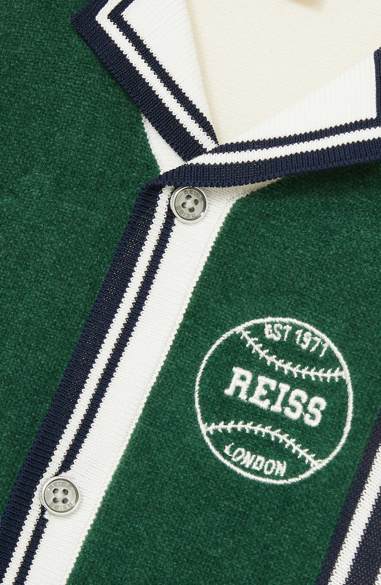 Reiss Kids' Appling Sr. Stripe Cotton Button-Up Polo Sweater, Alternate, color,