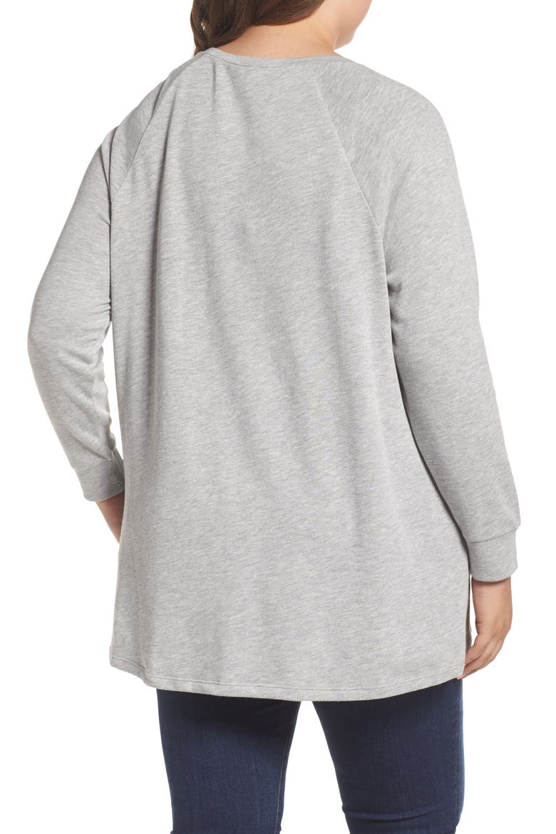 Tie Knot Sweatshirt, Alternate, color, GREY HEATHER