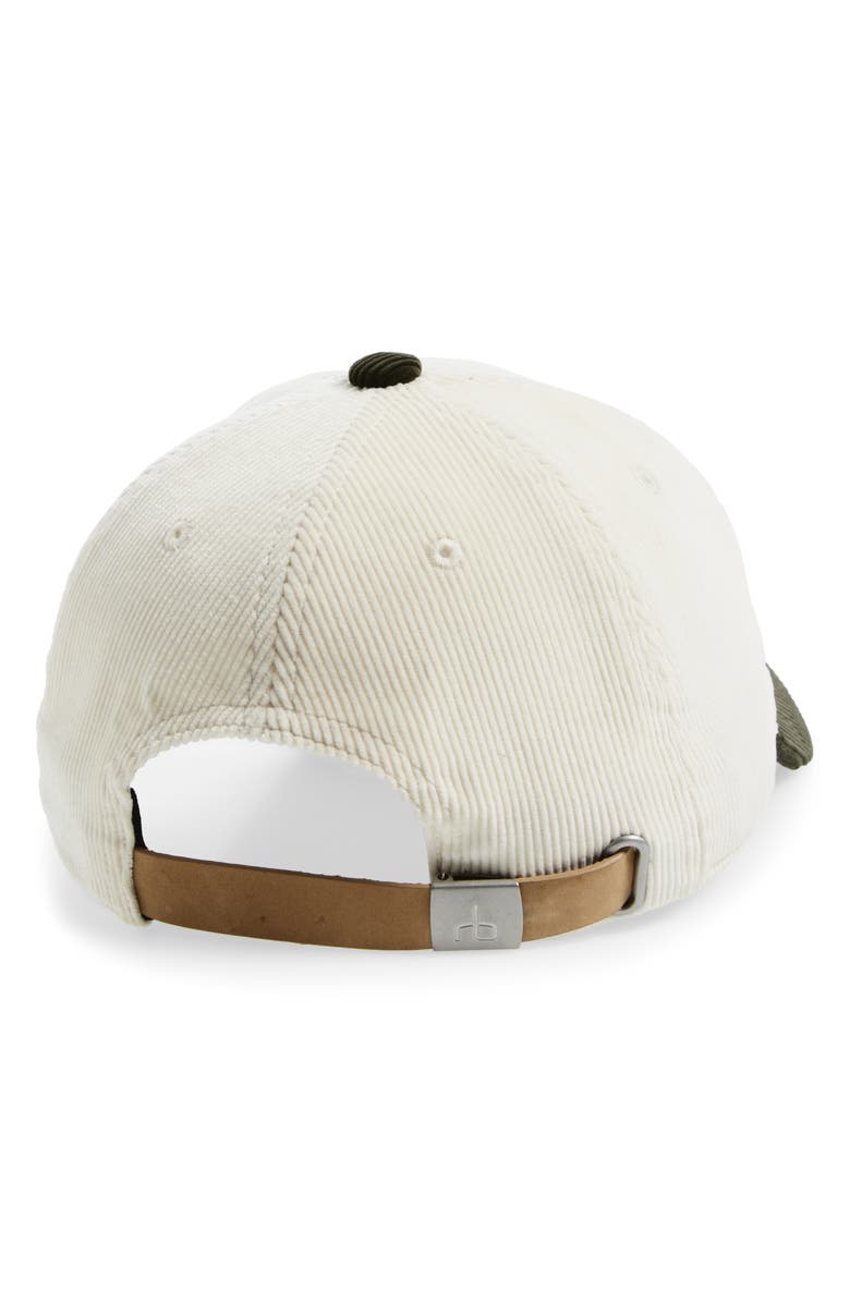 rag & bone Harlow Cotton Corduroy Baseball Cap, Alternate, color, Ecru/Olive Corduroy