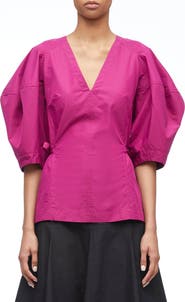3.1 Phillip Lim V-Neck Puff Sleeve Top