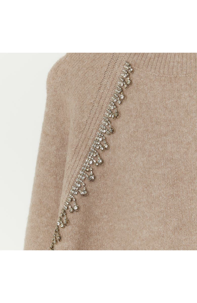 River Island Diamanté Fringe Mock Neck Sweater, Alternate, color, 