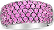 Haus of Brilliance 18K White Gold and Black Rhodium Multi Row Pink Sapphire Classic Band Ring