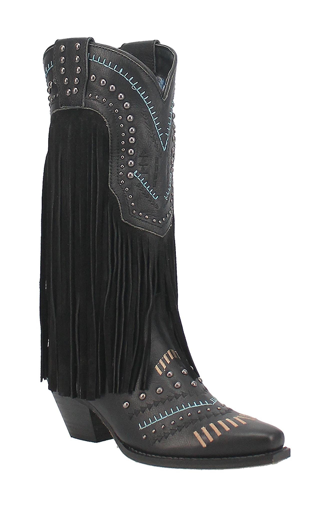 Dingo Fringe Western Boot, Main, color, 