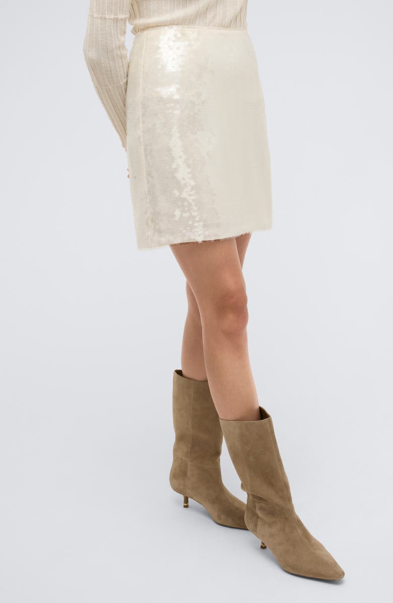 Kenneth Cole Sequin Skirt, Alternate, color, Kc White