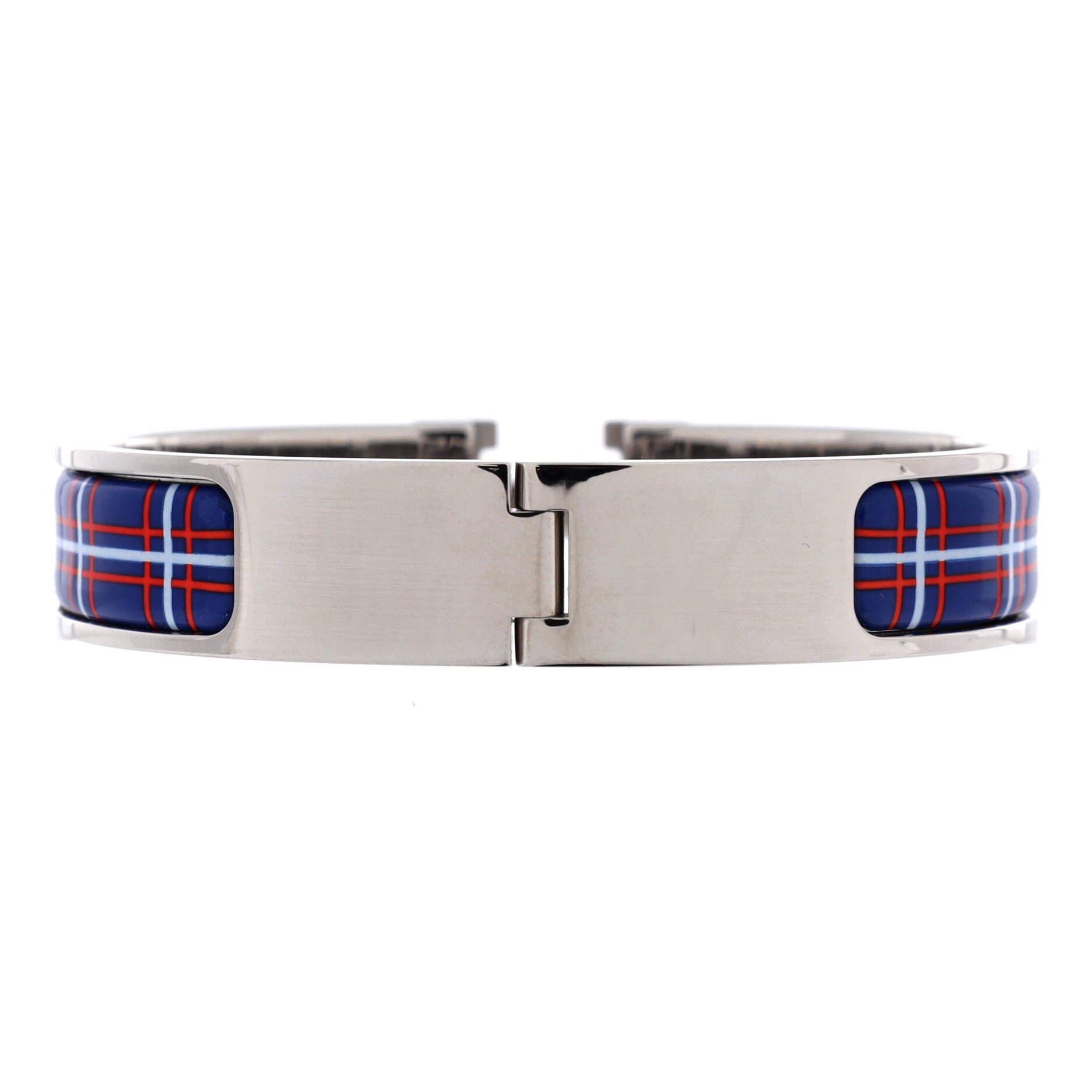 Clic H Bracelet Printed Enamel Narrow, Alternate, color, Blue