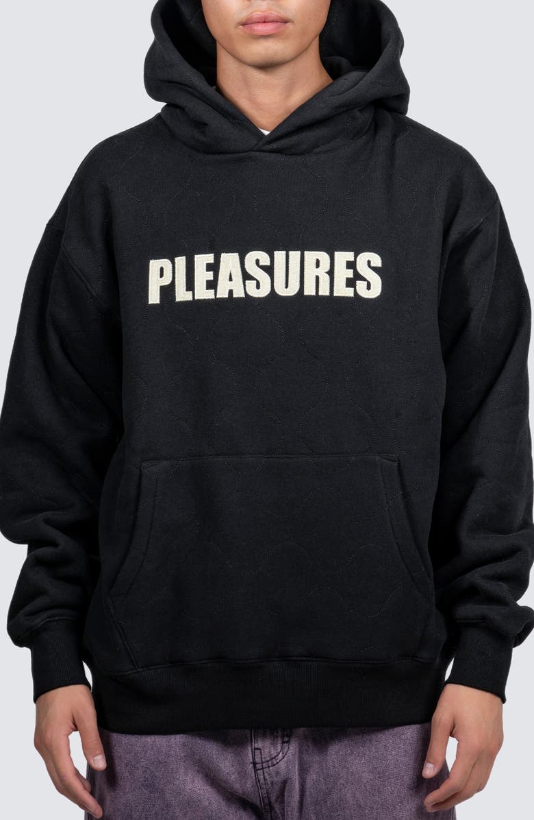 PLEASURES Wave Quilted Graphic Hoodie, Main, color,