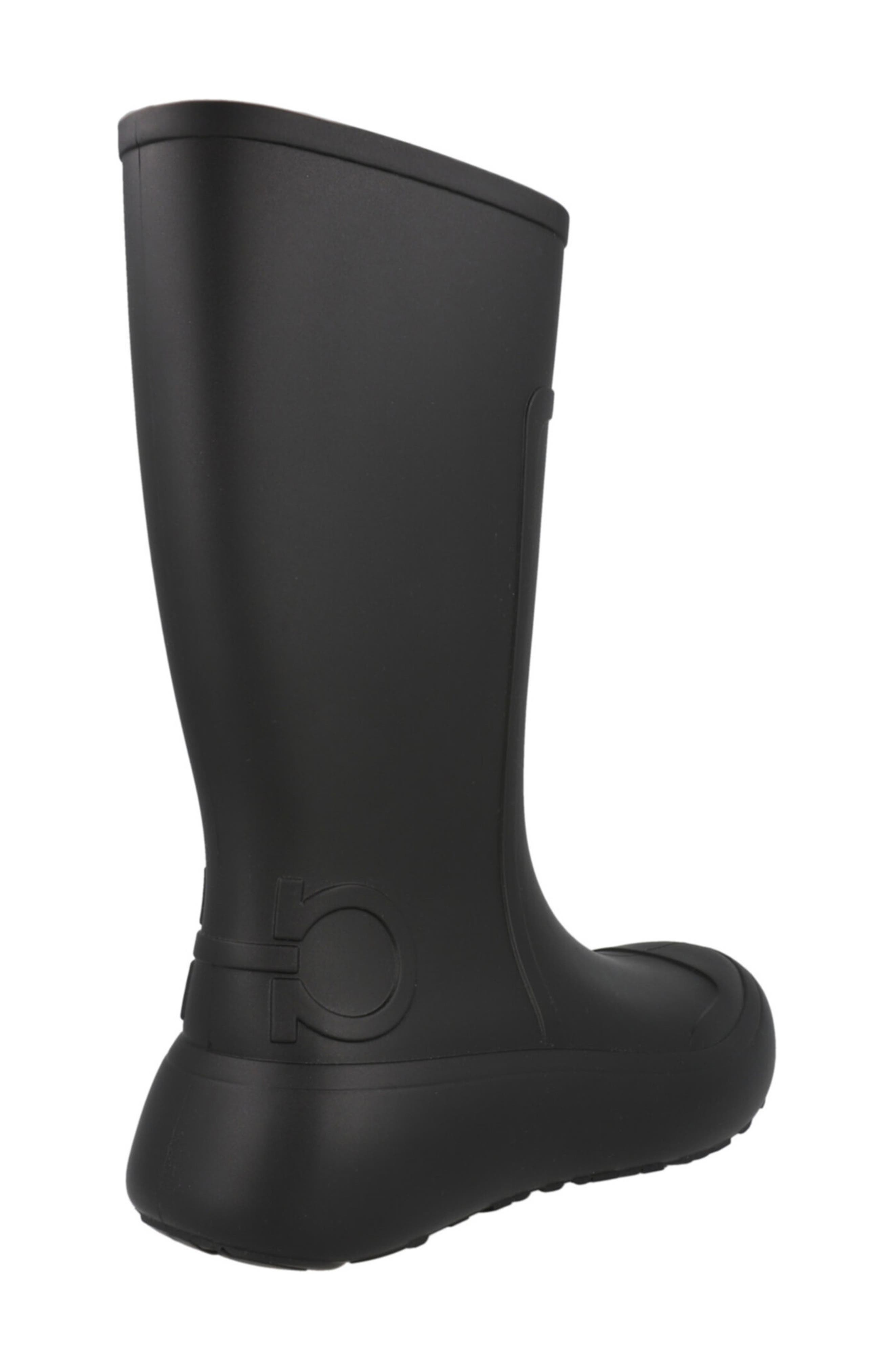 FERRAGAMO Gancini Logo Rain Boot, Alternate, color, Black