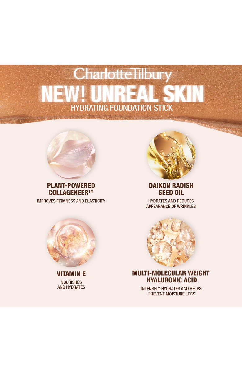 Charlotte Tilbury Unreal Skin Sheer Glow Tint Hydrating Foundation Stick, Alternate, color, 10 Tan