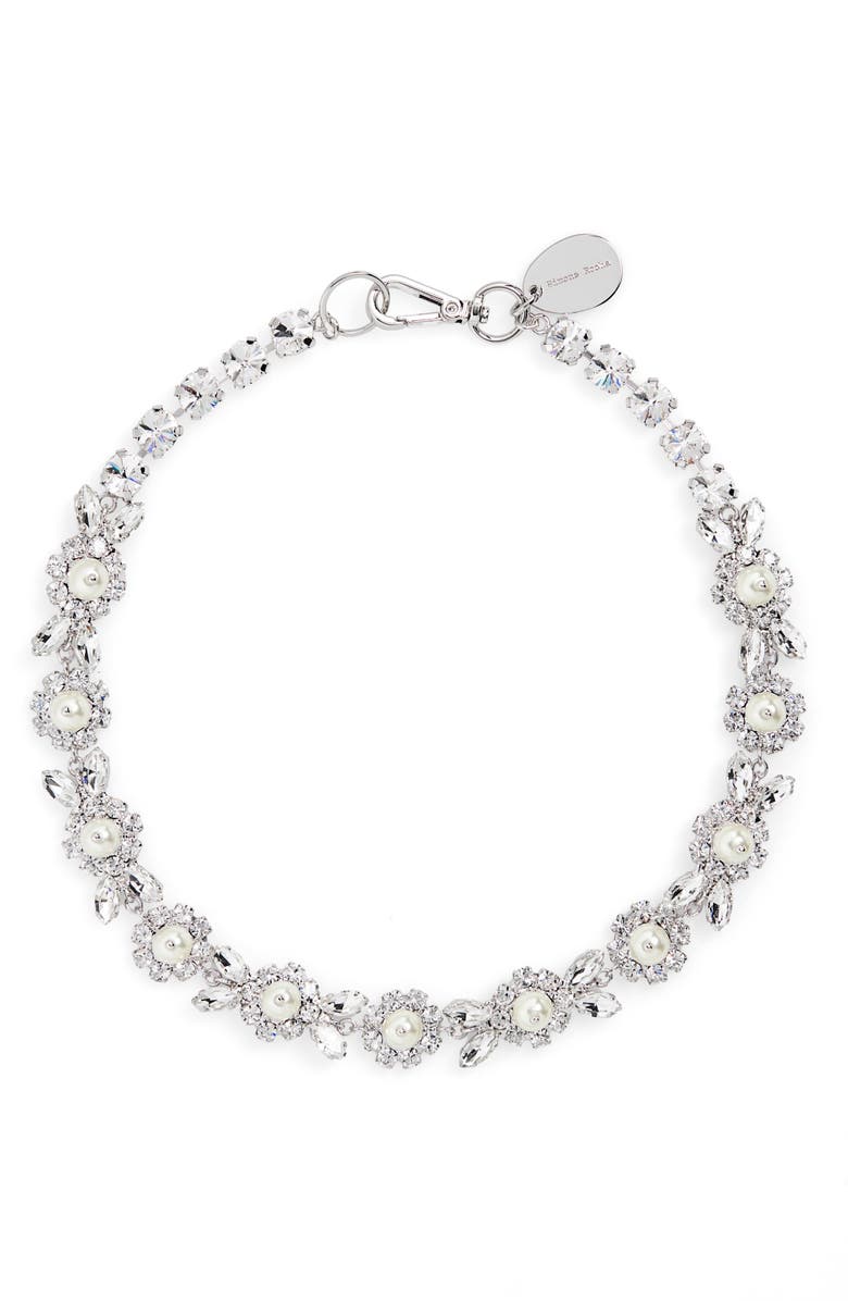Simone Rocha Faux Pearl & Crystal Floral Necklace | Nordstromrack