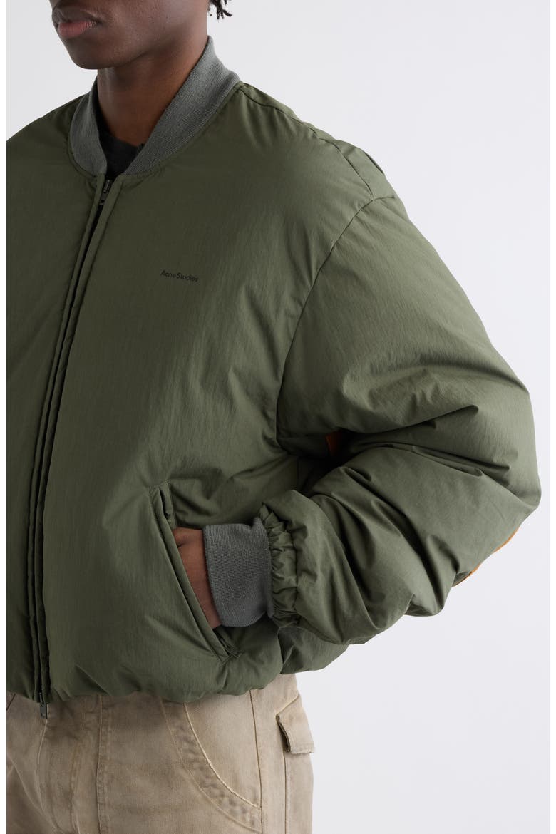 Oblya Peached Down Bomber Jacket, Alternate, color, CEDAR GREEN