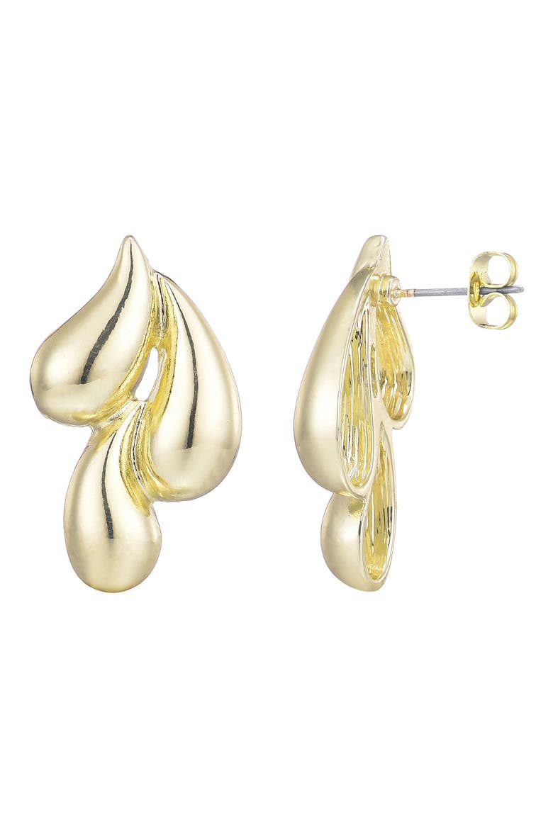 Triple Teardrop Stud Earrings, Main, color, GOLD