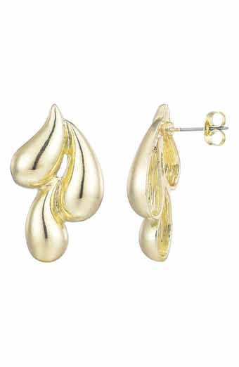 Triple Teardrop Stud Earrings