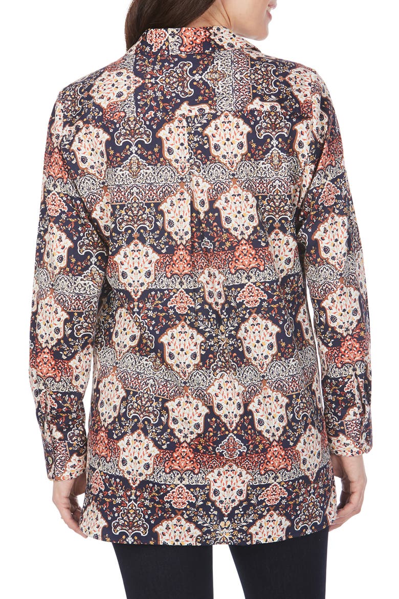 Jade Mixed Medallion Wrinkle-Free Sateen Tunic Shirt, Alternate, color, MULTI