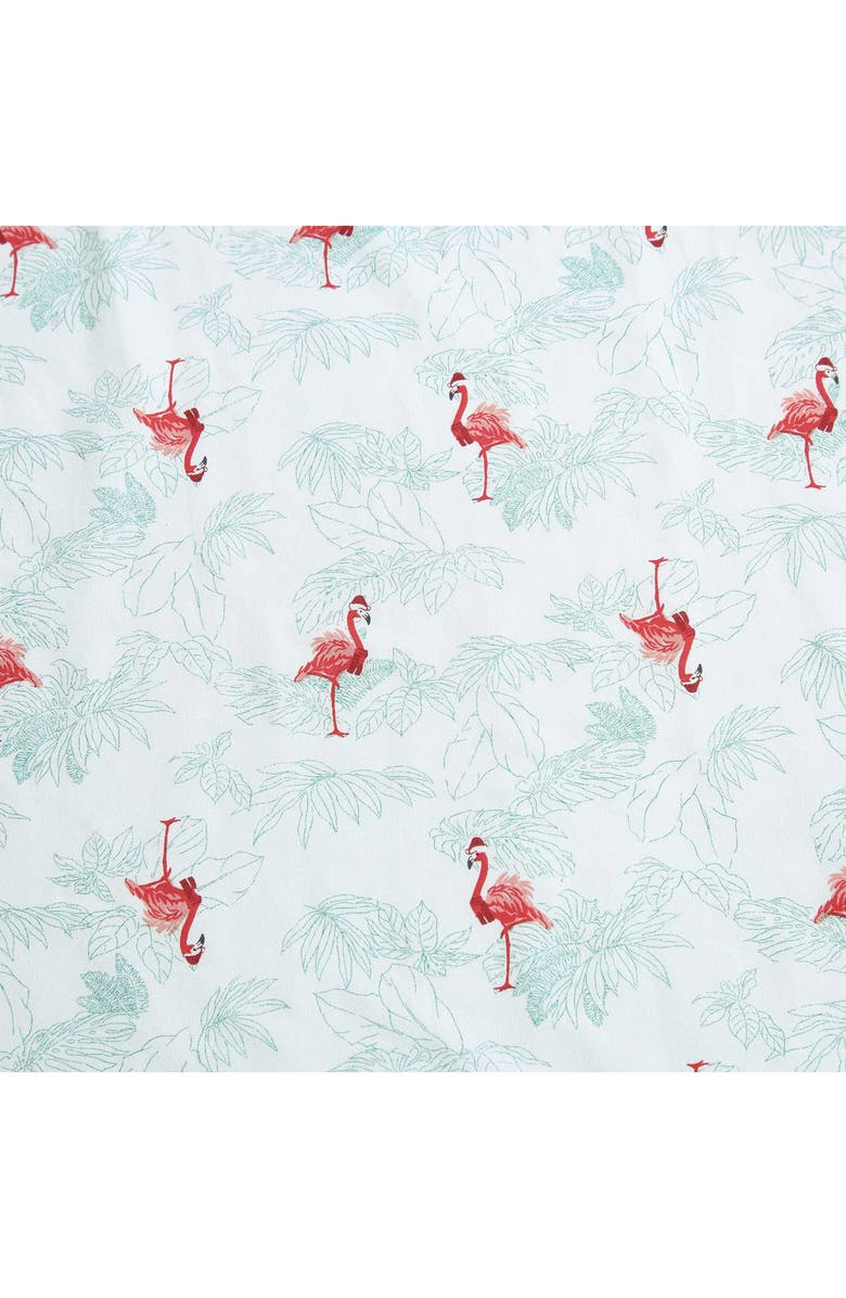 Tommy Bahama Flamingo Santa Cotton Percale Sheet Set, Alternate, color, Aqua/ Red