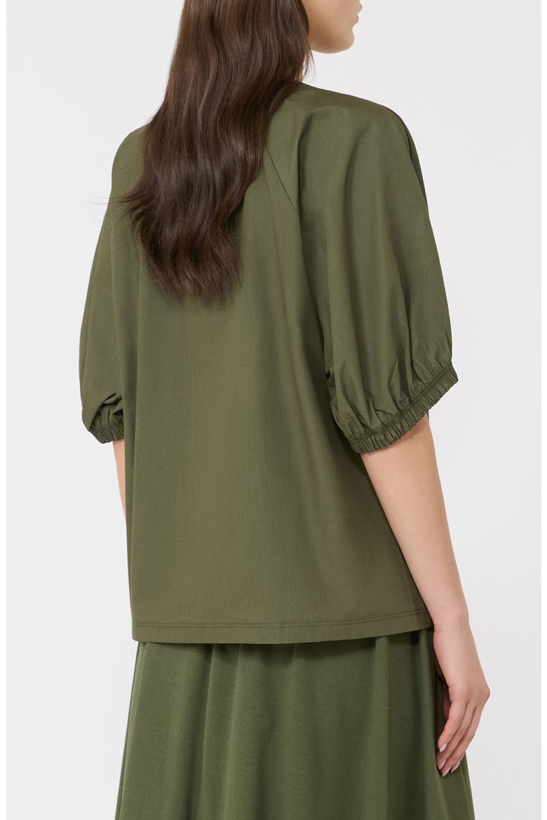 Puff Sleeve Knit Top, Alternate, color, MOSS GREEN