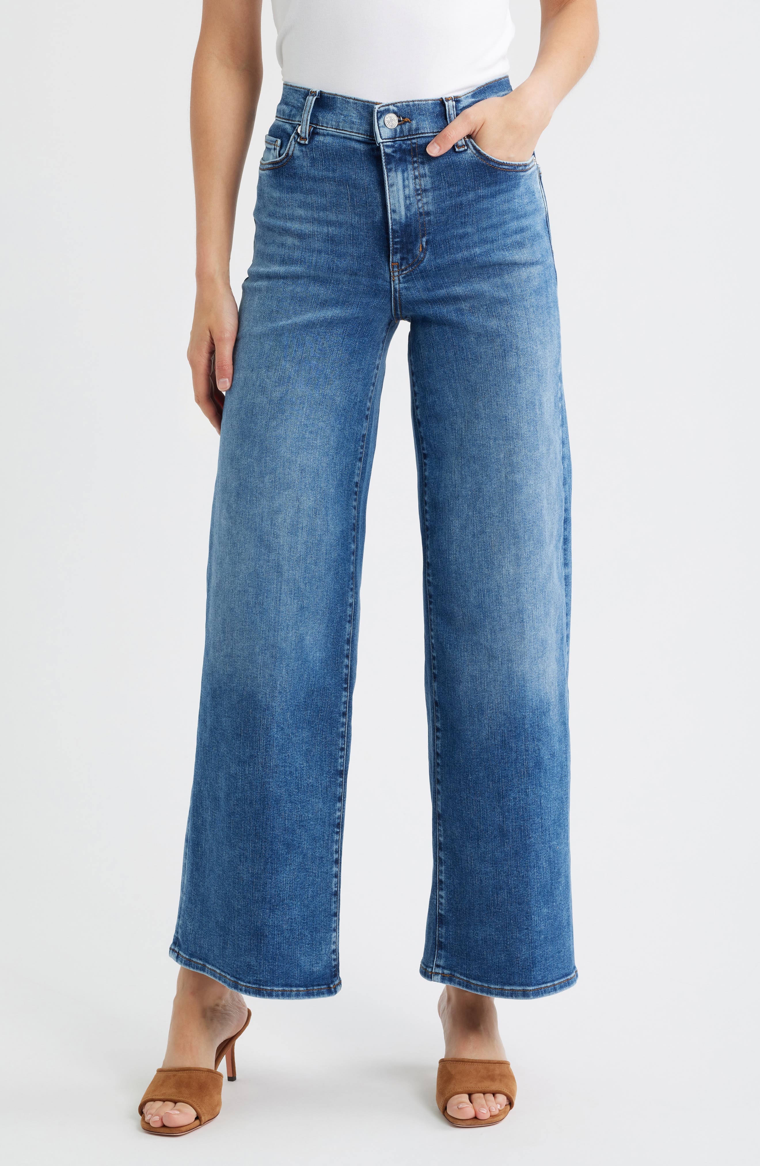 FRAME Le Slim Palazzo High Waist Wide Leg Jeans