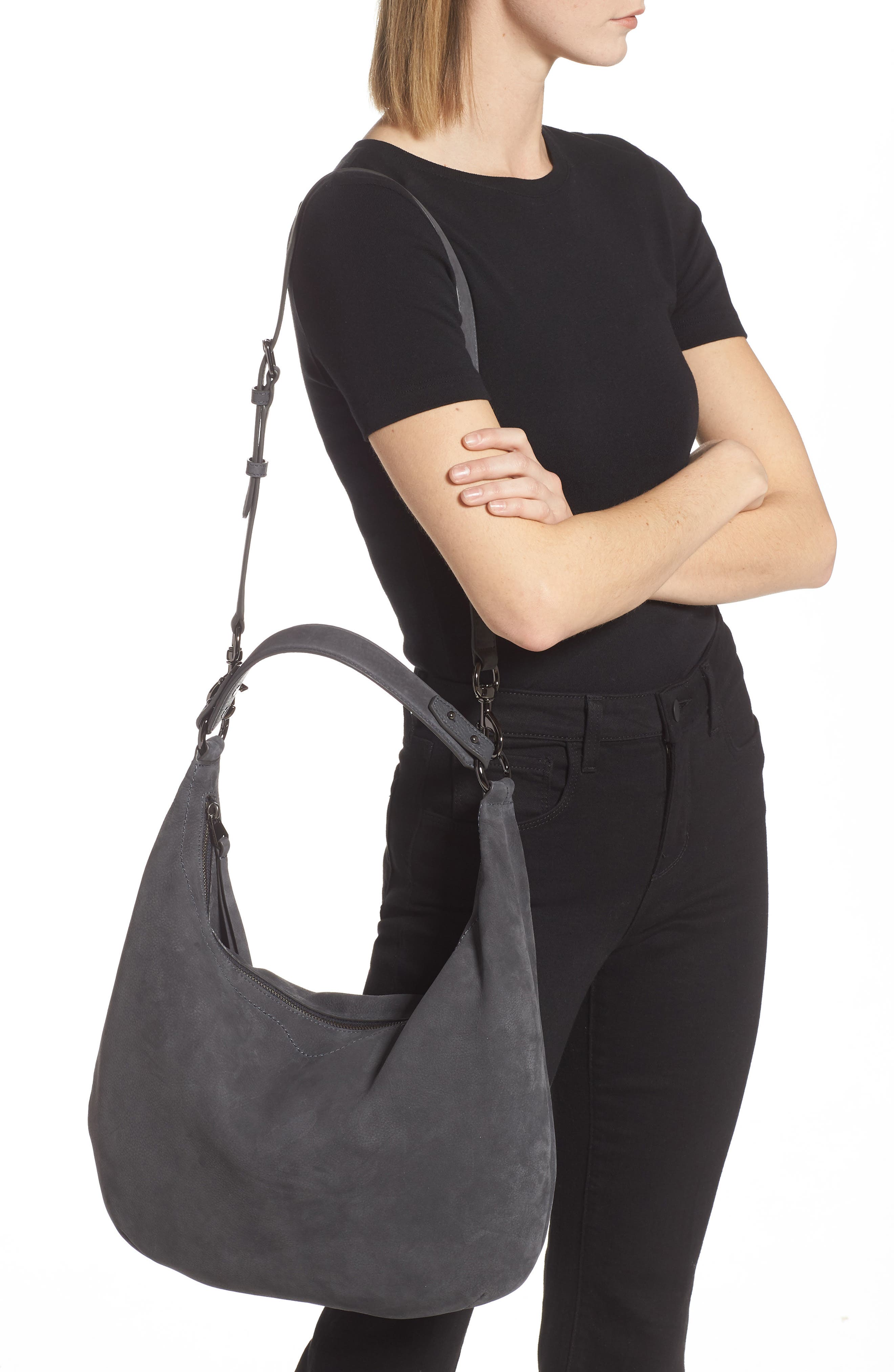Rebecca Minkoff Michelle Nubuck Leather Hobo, Alternate, color, 