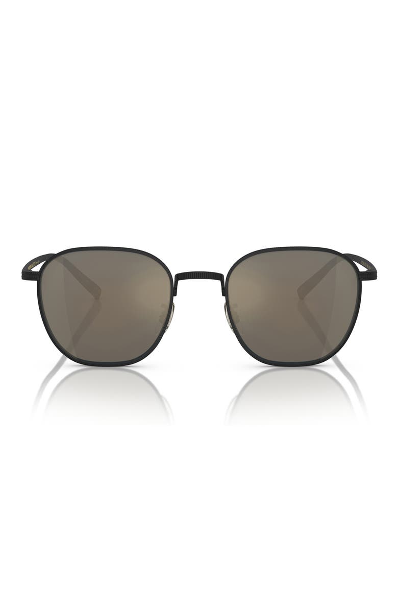 49mm Rynn Square Sunglasses, Main, color, MATTE BLACK / GREY GOLDTONE