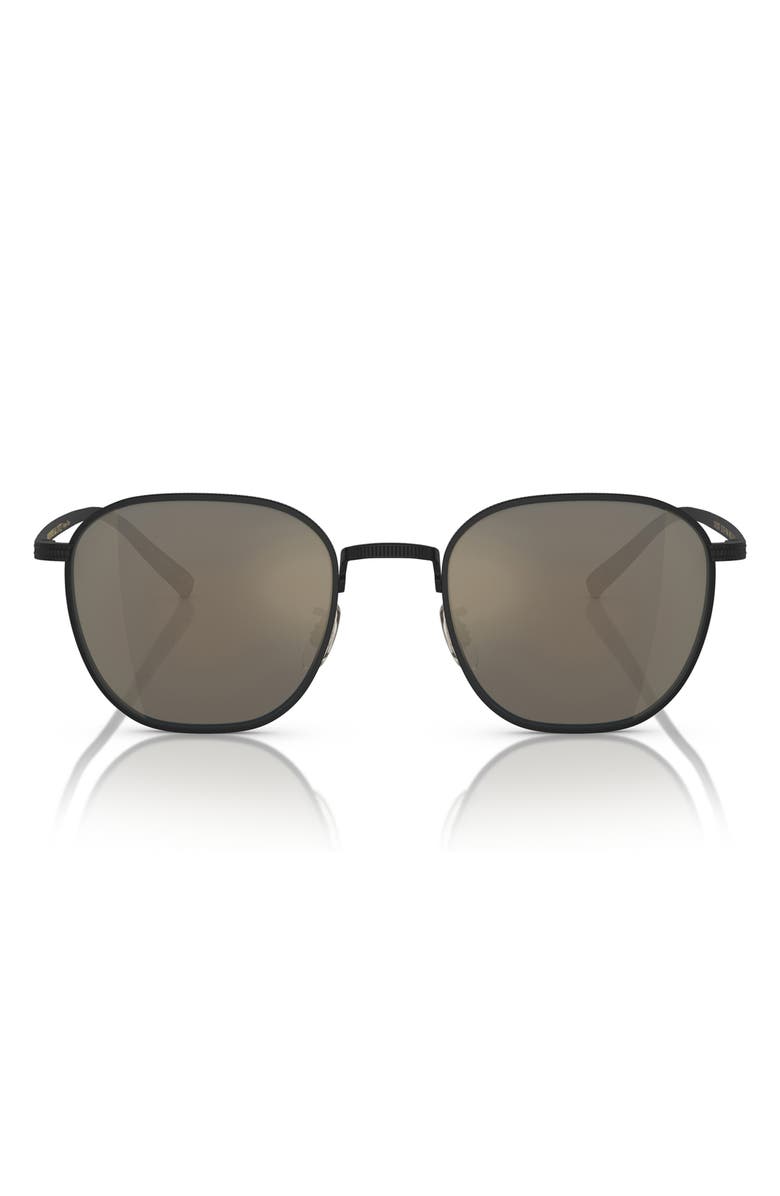 Oliver Peoples 49mm Rynn Square Sunglasses, Main, color, Matte Black / Grey Goldtone